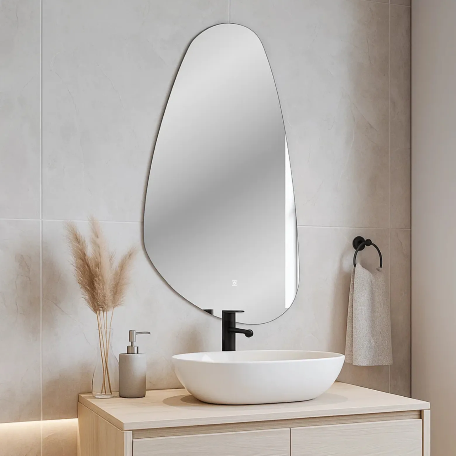 Balneo Lustro Podświetlane Led Łazienkowe Nieregularne Sora 55x100 Antypara