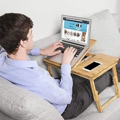 Bambusowe biurko, stół do laptopa