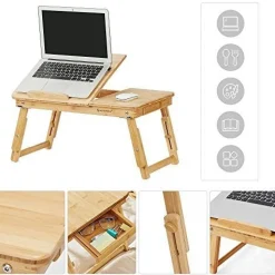 Bambusowe biurko, stół do laptopa
