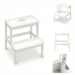 Bambusowy taboret ze schodkiem KROK, wys. 46 cm