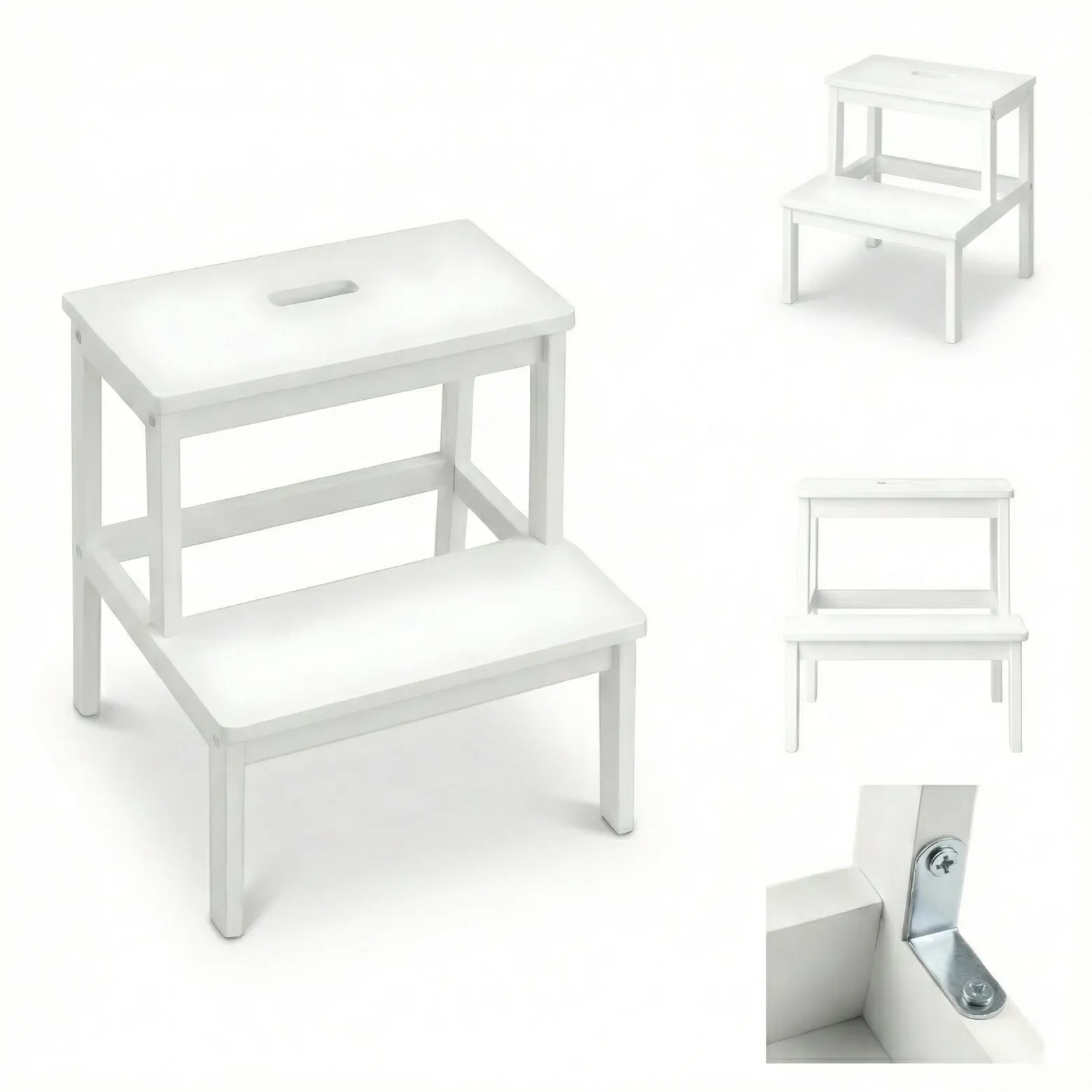 Bambusowy taboret ze schodkiem KROK, wys. 46 cm