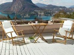 Bambusowy zestaw balkon 2 leżaki i stolik