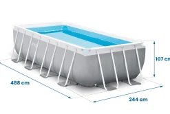 Basen ogrodowy stelażowy 488x244x107cm Intex zestaw 21w1