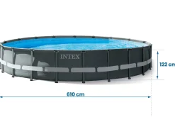 Basen ogrodowy stelażowy z pompą 610x122 cm INTEX Zestaw 11w1
