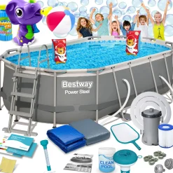 Basen ogrodowy stelażowy Bestway 427x250x100 cm zestaw 18w1