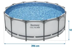 Basen ogrodowy stelażowy 396x122 cm Bestway zestaw 18w1