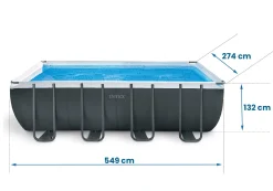 Basen ogrodowy stelażowy 549x274x132cm Intex zestaw 20w1
