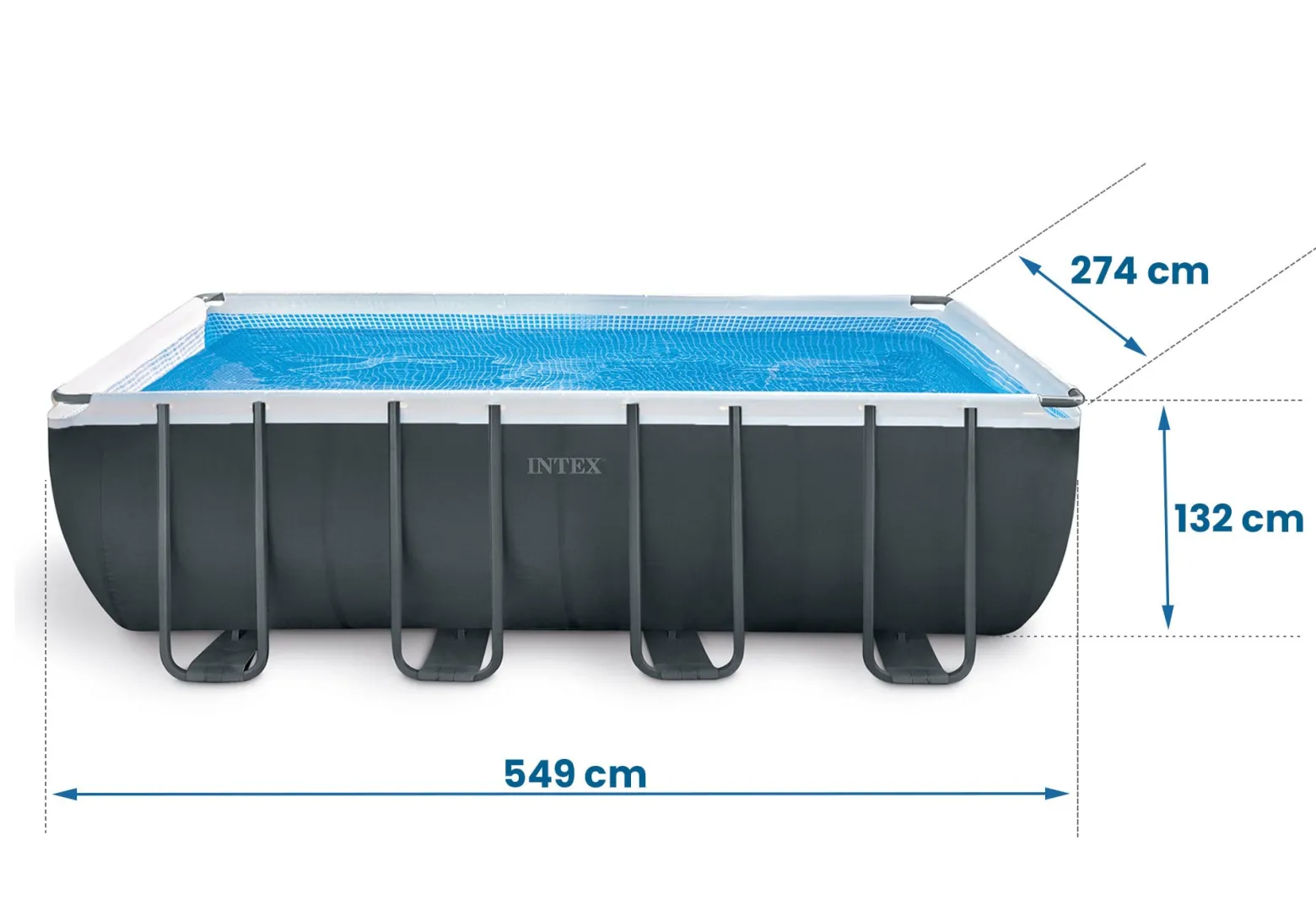 Basen ogrodowy stelażowy 549x274x132cm Intex zestaw 20w1
