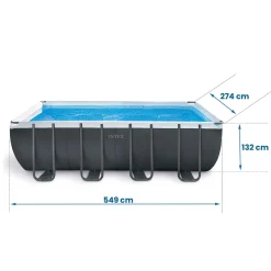 Basen ogrodowy stelażowy 549x274x132cm Intex zestaw 6w1
