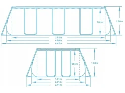 Basen ogrodowy stelażowy 404x201x100cm Bestway zestaw 17w1