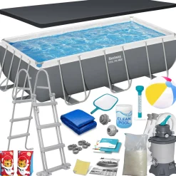 Basen ogrodowy stelażowy 404x201x100cm Bestway zestaw 17w1