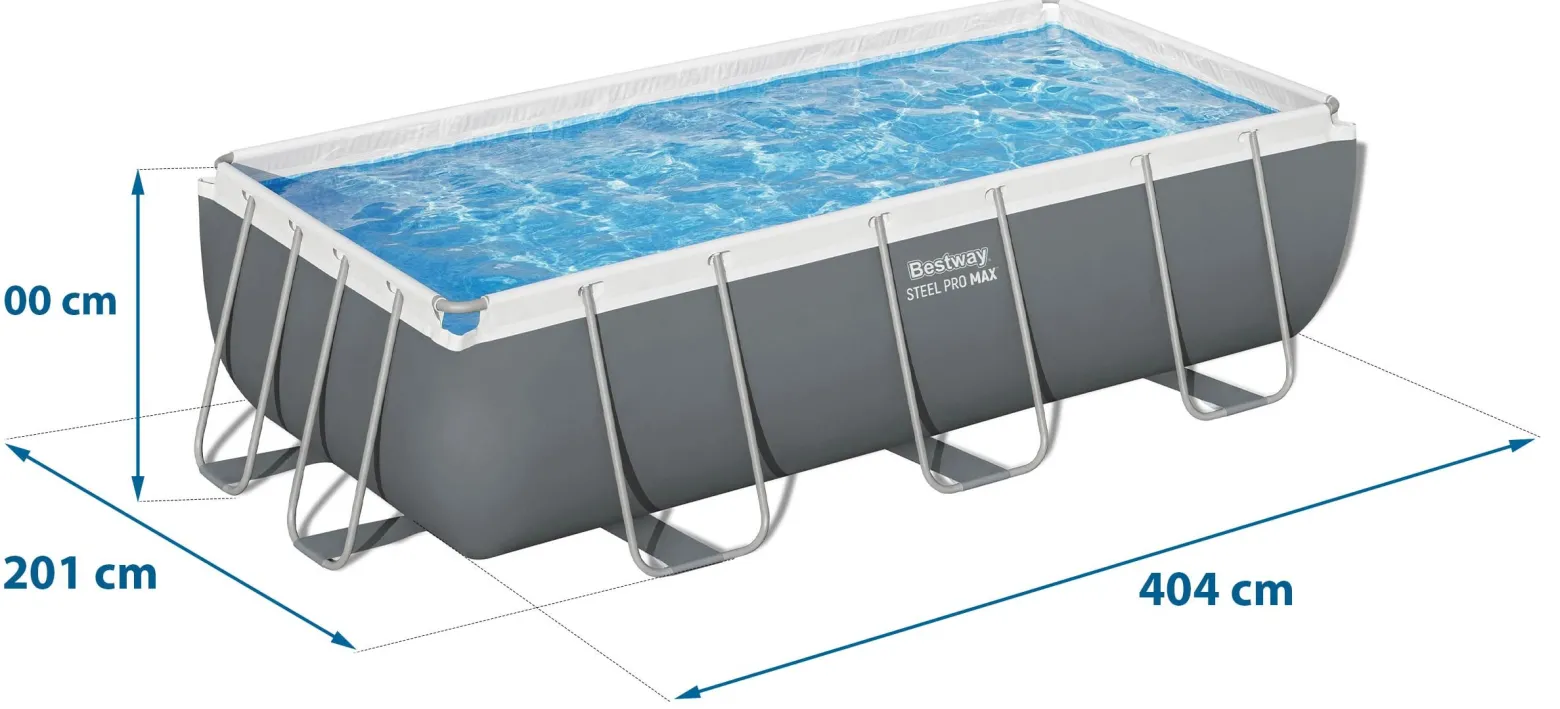 Basen ogrodowy stelażowy 404x201x100cm Bestway zestaw 17w1