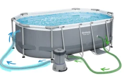 Basen stelażowy ogrodowy Bestway 305x200x84 cm zestaw 17w1