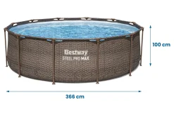 Basen stelażowy ogrodowy 366x100cm Bestway 56709 zestaw