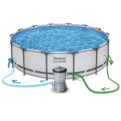 Basen stelażowy ogrodowy 427x107cm Bestway 56950 zestaw 11w1