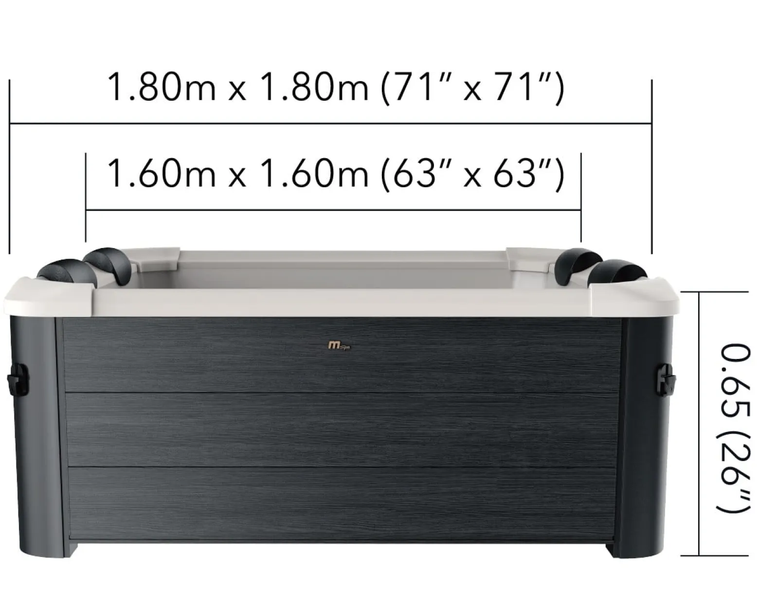 Basen z hydromasażem mSpa Oslo 6 os. SPA panelowe ogrodowe 850l LED Wi-Fi