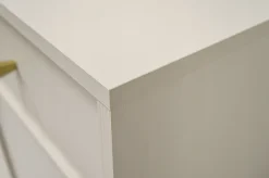 Beżowa SZAFKA RTV 180 cm AVILA Wisząca Złote Uchwyty METAL