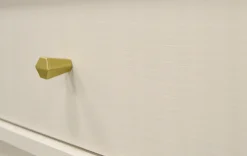 Beżowa SZAFKA RTV 180 cm AVILA Wisząca Złote Uchwyty METAL