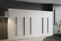 Biała Garderoba Szafa 350 cm Gładka Uchwyty 5 Kolorów Dk