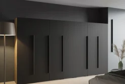 Biała Garderoba Szafa 350 cm Gładka Uchwyty 5 Kolorów Dk