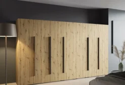Biała Garderoba Szafa 350 cm Gładka Uchwyty 5 Kolorów Dk