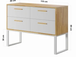 Biała komoda z szufladami. Szer. 110cm