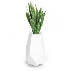 Biała donica ogrodowa Bari z oświetleniem