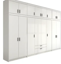Biała Duża Szafa Garderoba 400cm Nadstawki Modułowa 3 kolory lp