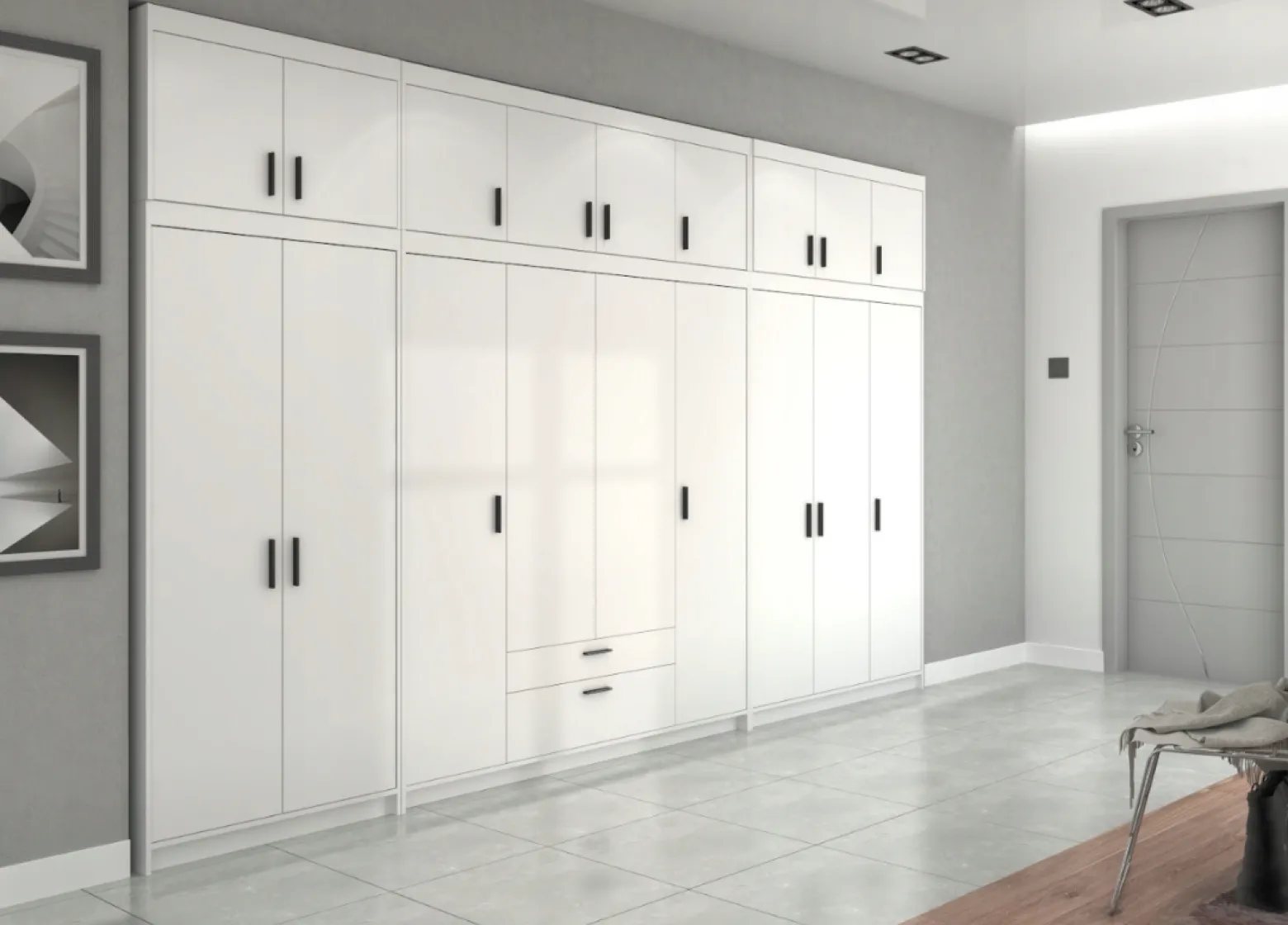 Biała Duża Szafa Garderoba 400cm Nadstawki Modułowa 3 kolory lp
