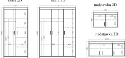 Biała Duża Szafa Garderoba 400cm Nadstawki Modułowa 3 kolory lp