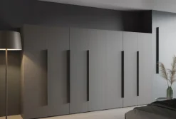 Biała Garderoba Szafa 350 cm Gładka Uchwyty 5 Kolorów Dk