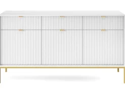 Biała komoda AMBER 154 cm z metalowymi nogami