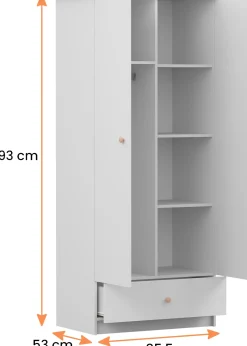 Biała szafa 85 cm do pokoju dziecka ORIO
