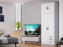 Biała szafa dwudrzwiowa 90 cm KUBA