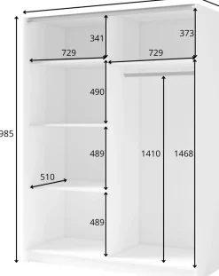 Biała szafa przesuwna 150 cm GRANDI do sypialni