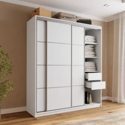 Biała szafa przesuwna 180 cm TOP