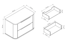 Biała Szafka pod Umywalkę z Blatem 80cm Zaokrąglone Boki i Blat Oval