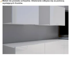 Biała szafka RTV Kolder 100 cm z ryflowanymi frontami