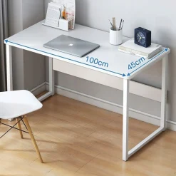 Białe biurko komputerowe nowoczesne loft z półką 100 cm