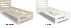 Białe drewniane łóżko pojedyncze 80x200 - Luero