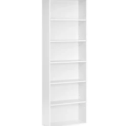 Biały regał na książki 6 półek 178 5 cm 60x24 cm regulowane półki matowy