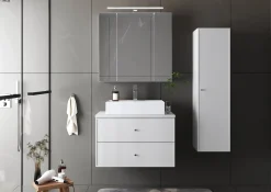 Biały Zestaw do Łazienki 80cm Szafka z Blatem Marco