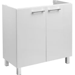 Biały Zestaw do Łazienki Stojący 80cm Szafka z Umywalką Słupek