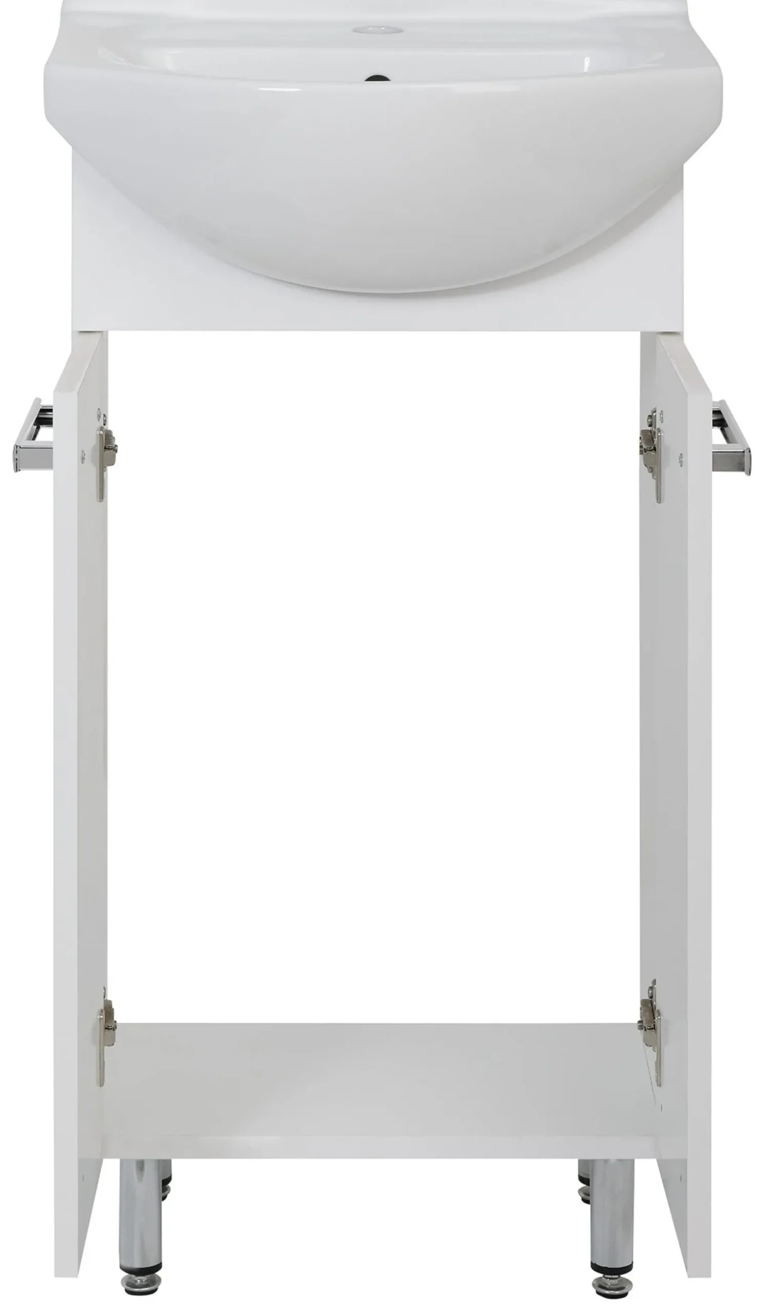 Biały Zestaw do Łazienki Stojący 45cm 5 Elementów