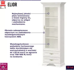 Biały klasyczny regał z witryną - Zetica