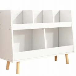 Biały regał na książki zabawki dla dzieci stojąca biblioteczka 60cm