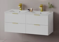Biały Zestaw do Łazienki 120cm Szafka z Umywalką Pile