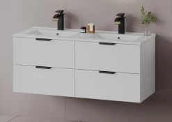 Biały Zestaw do Łazienki 120cm Szafka z Umywalką Pile