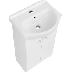 Biały zestaw do łazienki 45cm szafka z umywalką lustro PIK