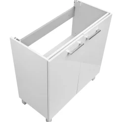 Biały Zestaw do Łazienki Stojący 80cm Szafka z Umywalką Słupek